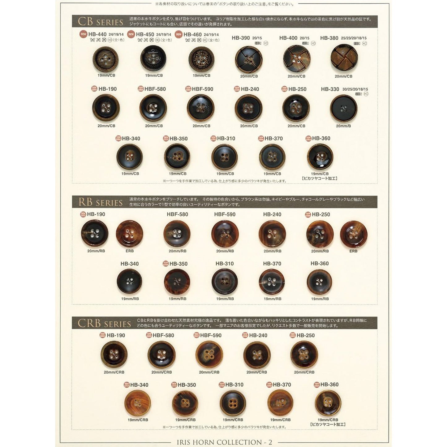 HB380 Back foot Buffalo button