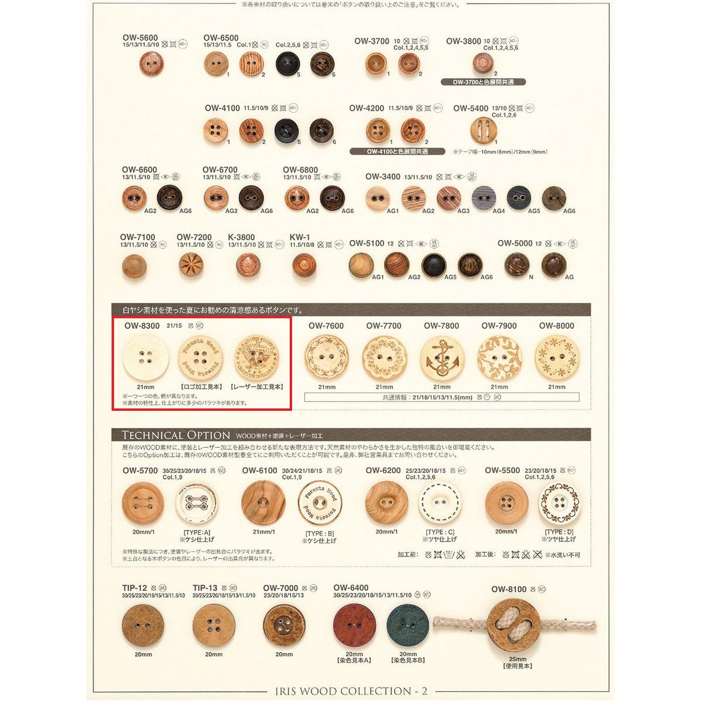 OW8300 Sample Wooden Button