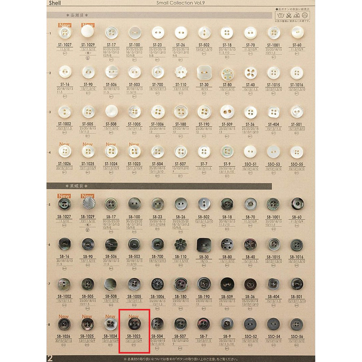 SB1023 Sample Shell Button