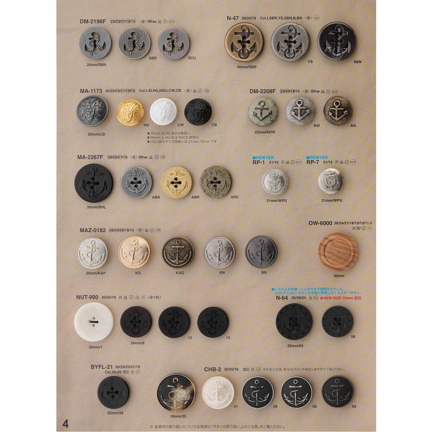 DM2208F Sole Metal Button