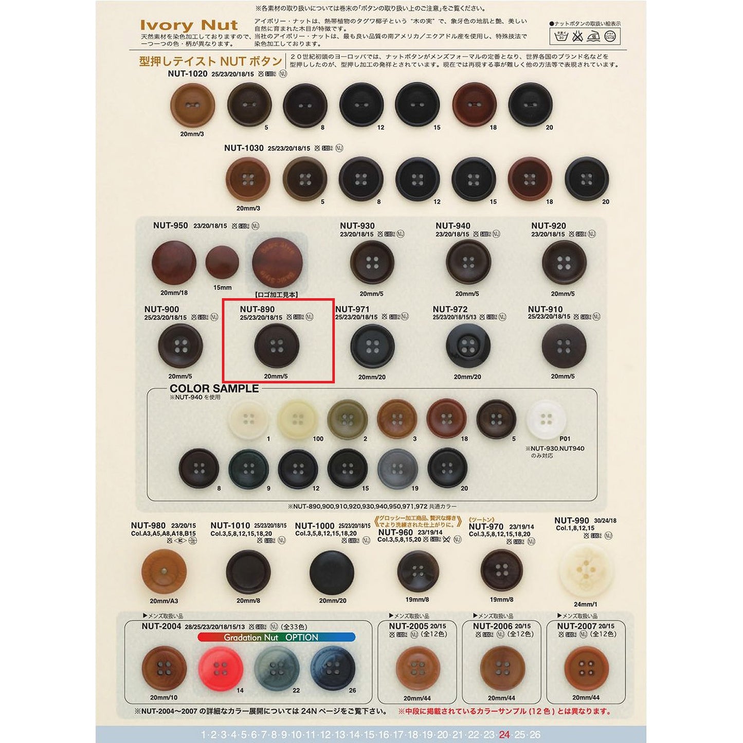 NUT890 Sample Nut Button