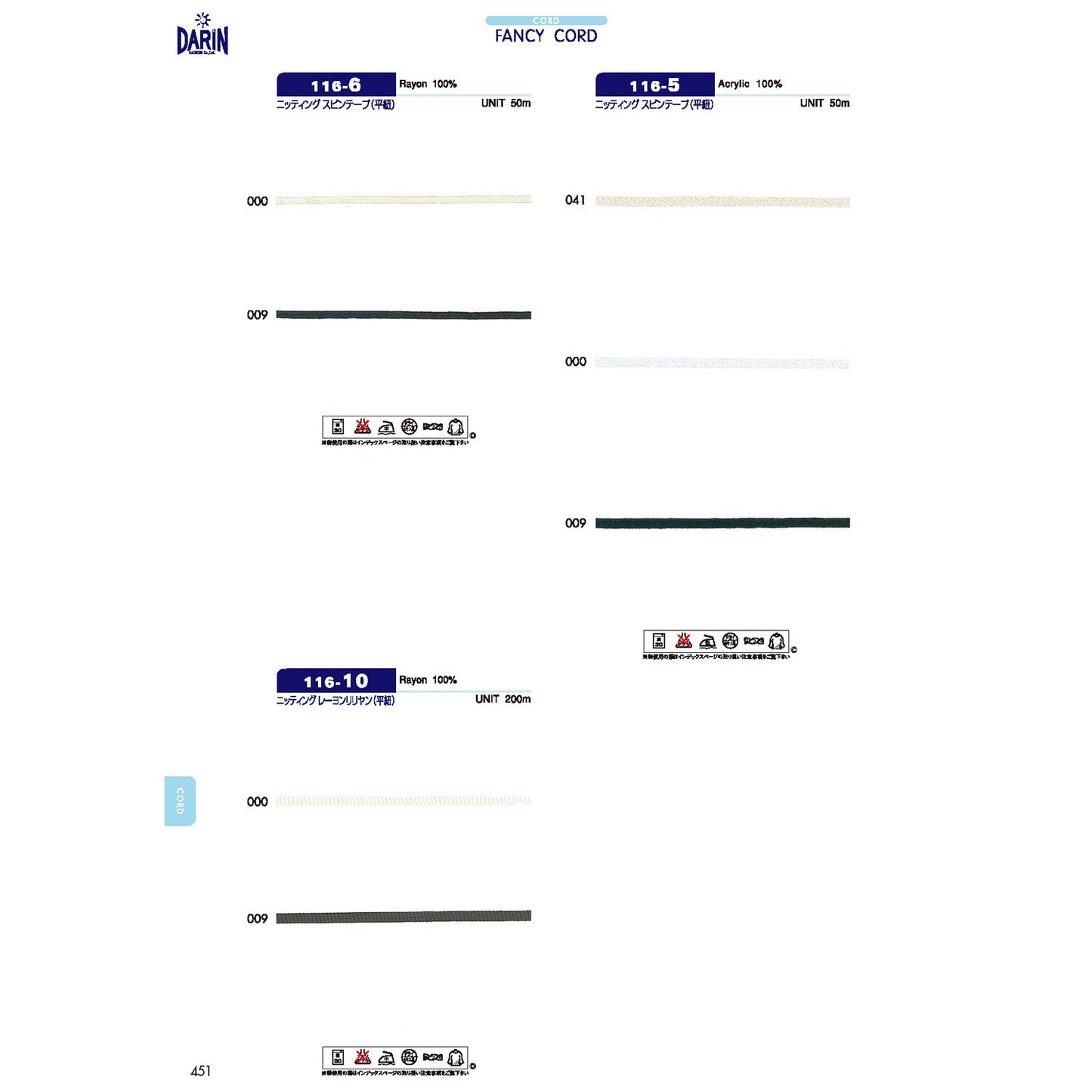 116-6 Sample Knitting Spin Tape