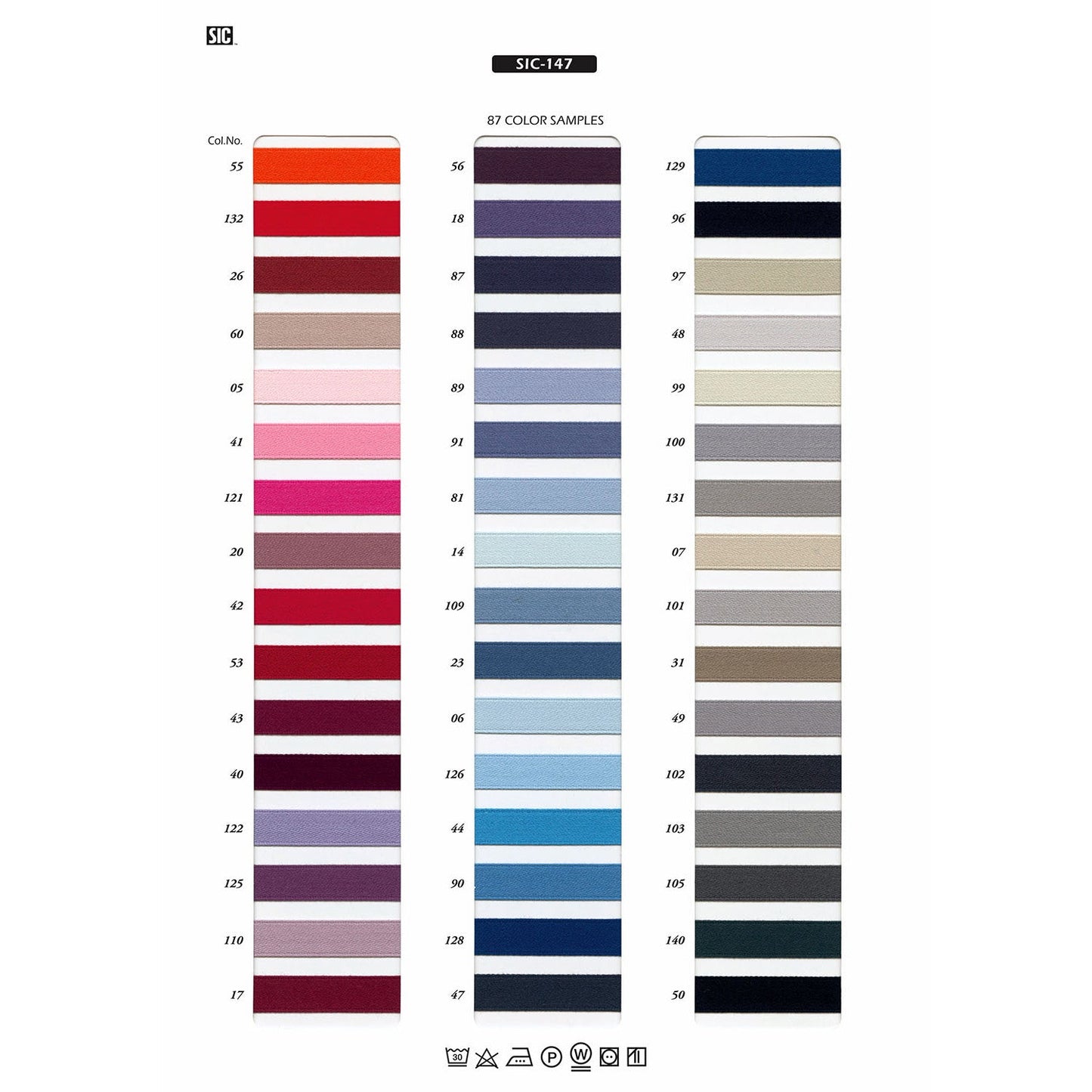 SIC-147-50 Sample Cotton Double-Sided Satin Tape