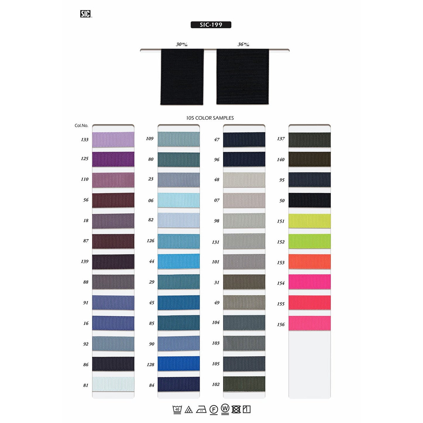 SIC-199-9 Sample Polyester Grosgrain Ribbon