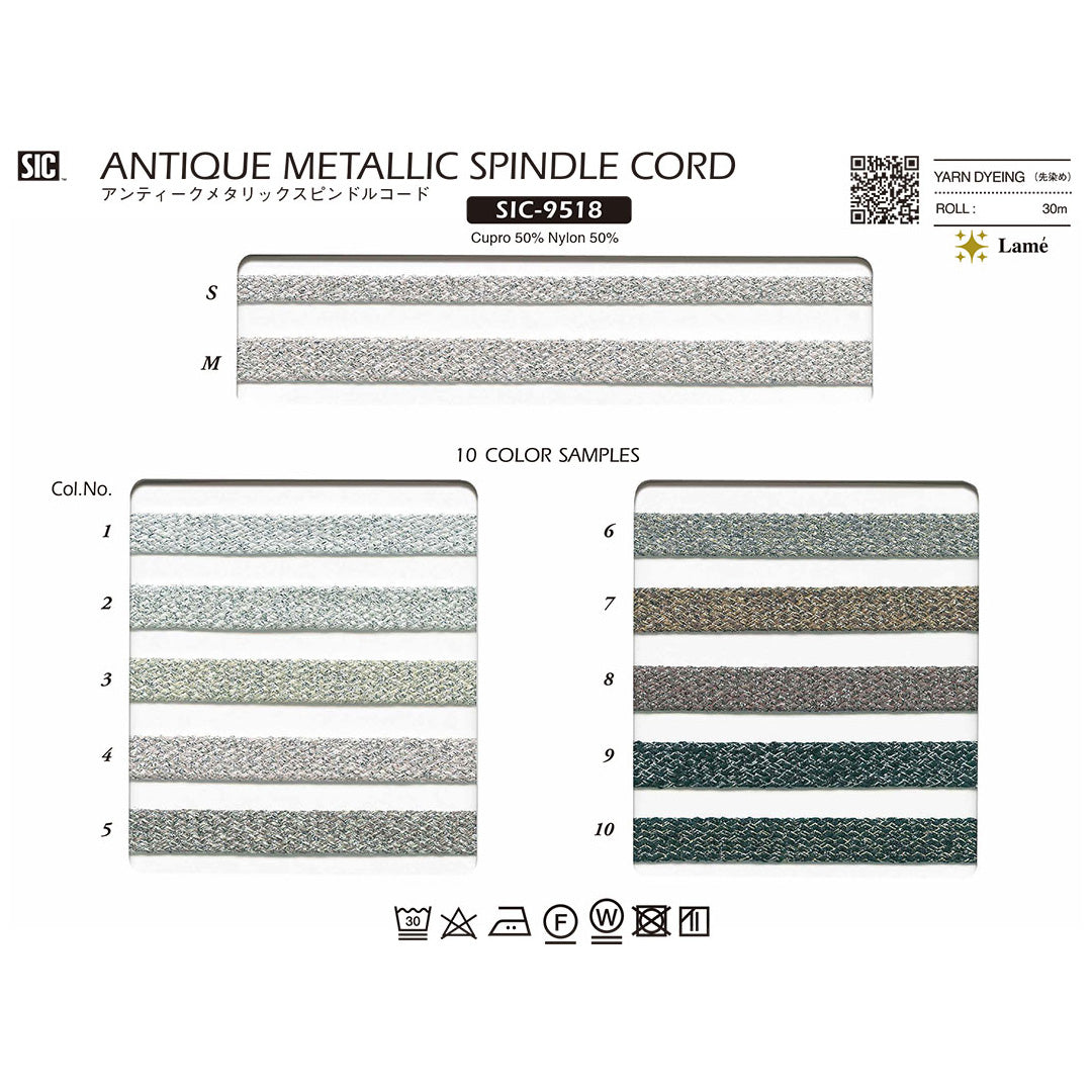 SIC-9518 Sample Antique Metallic Spindle Cord