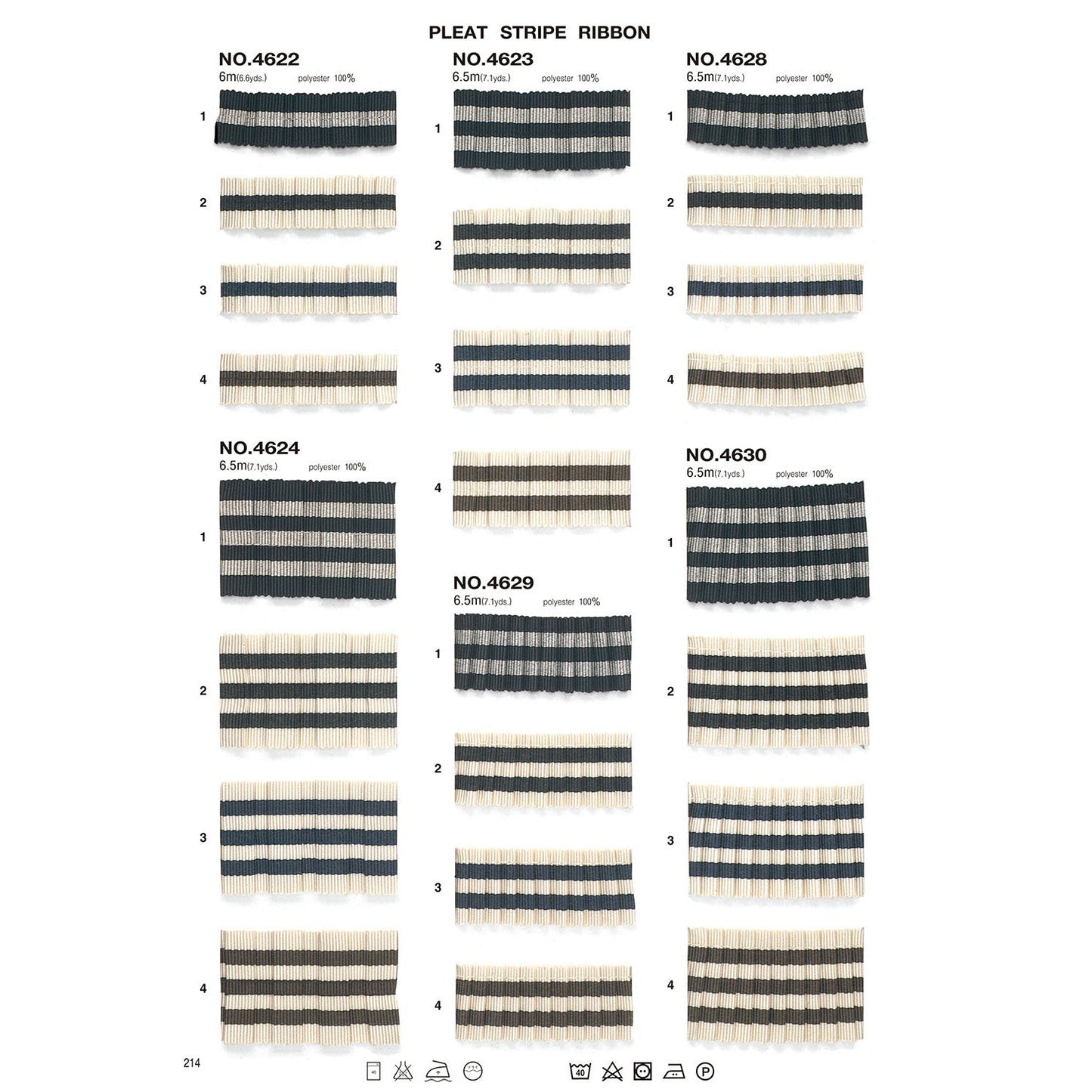 4629 Sample Pleated Stripe Ribbon