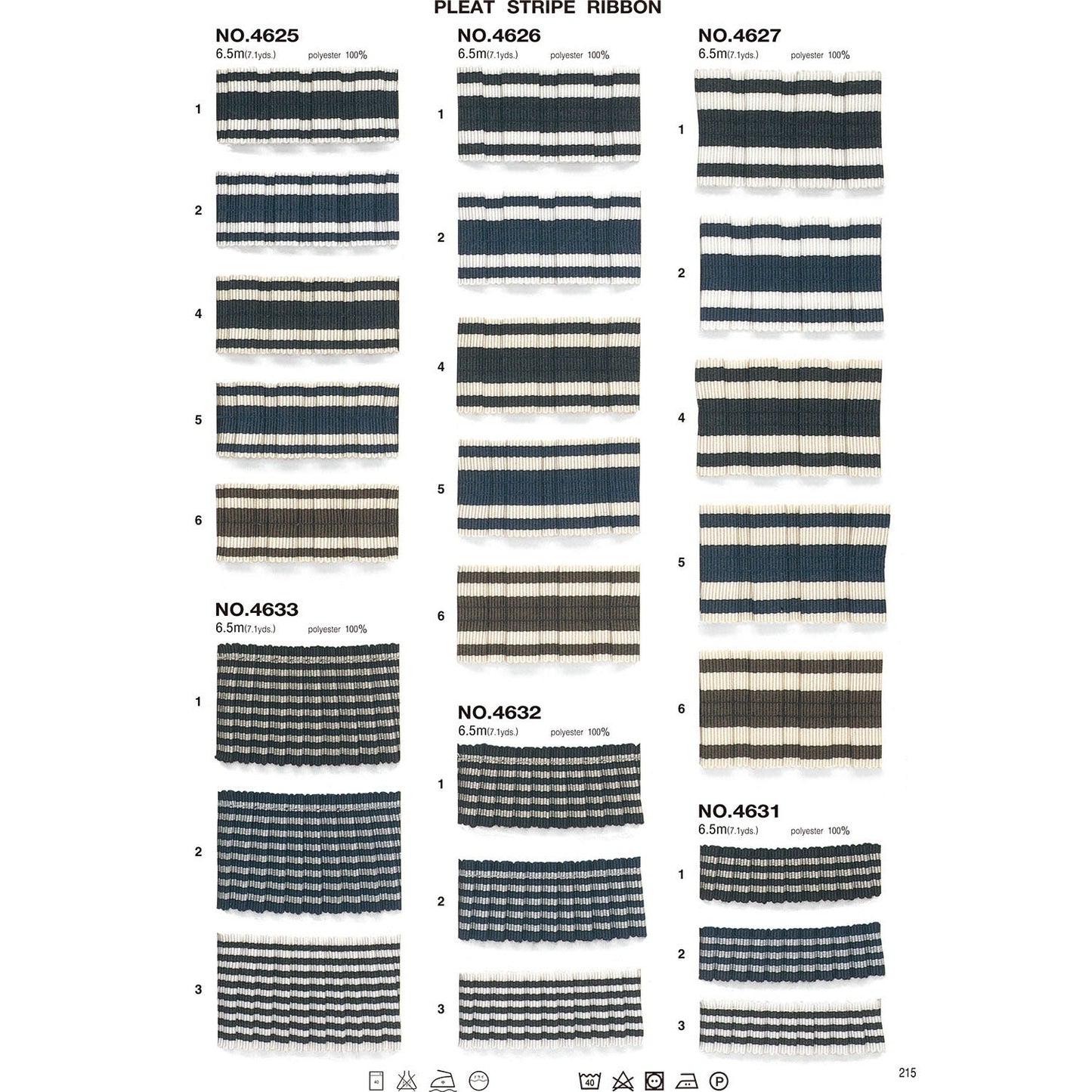 4627 Sample Pleated Stripe Ribbon