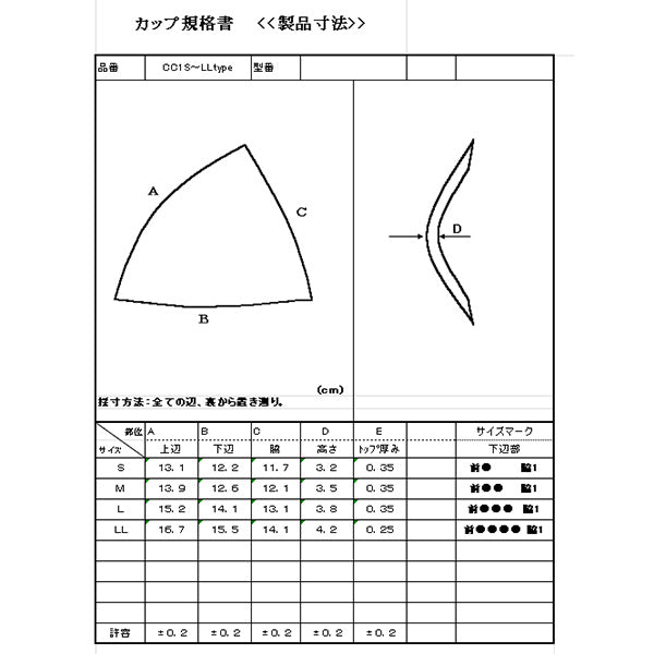 CC1 Bra Pads, Triangle Type