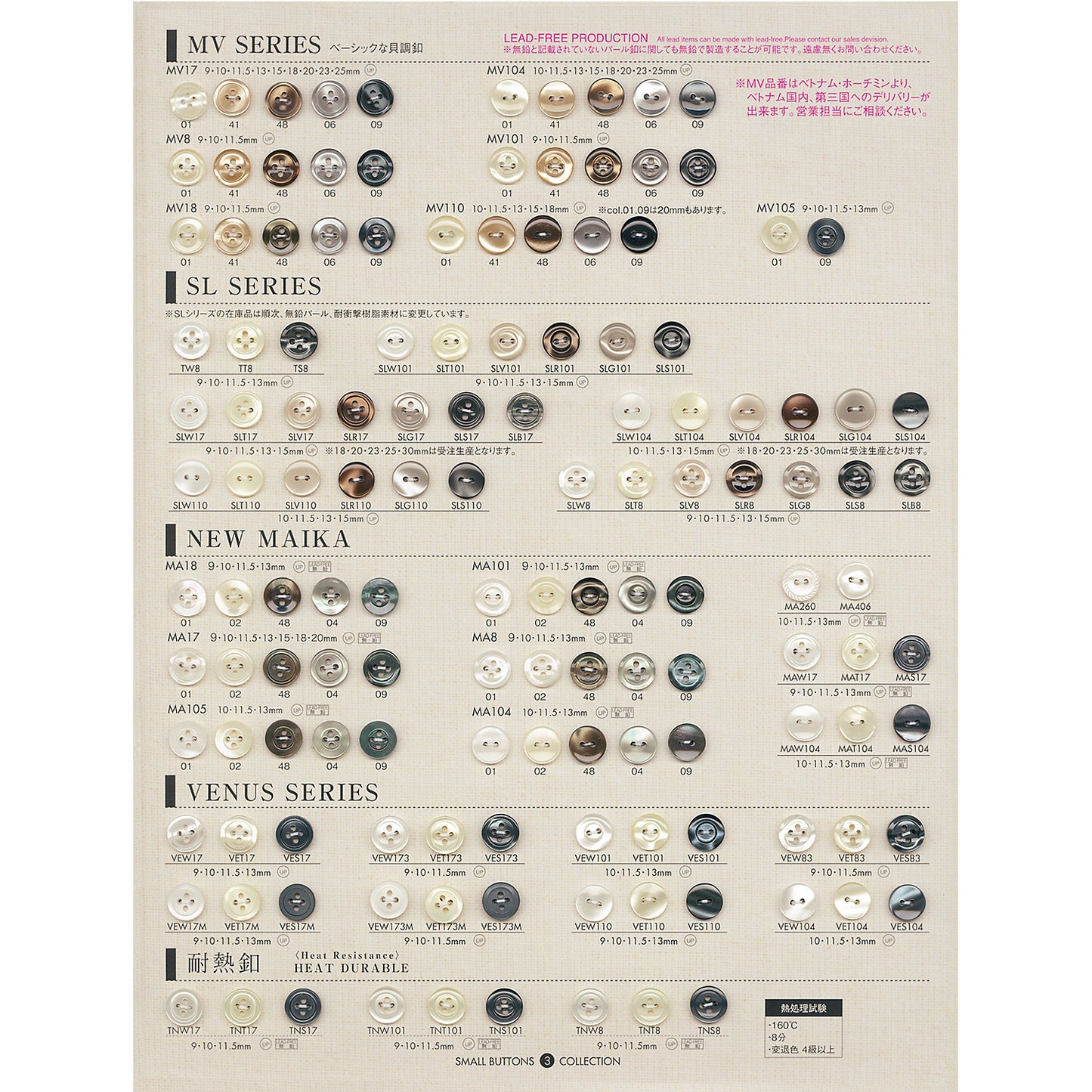 TNW101 Polyester buttons