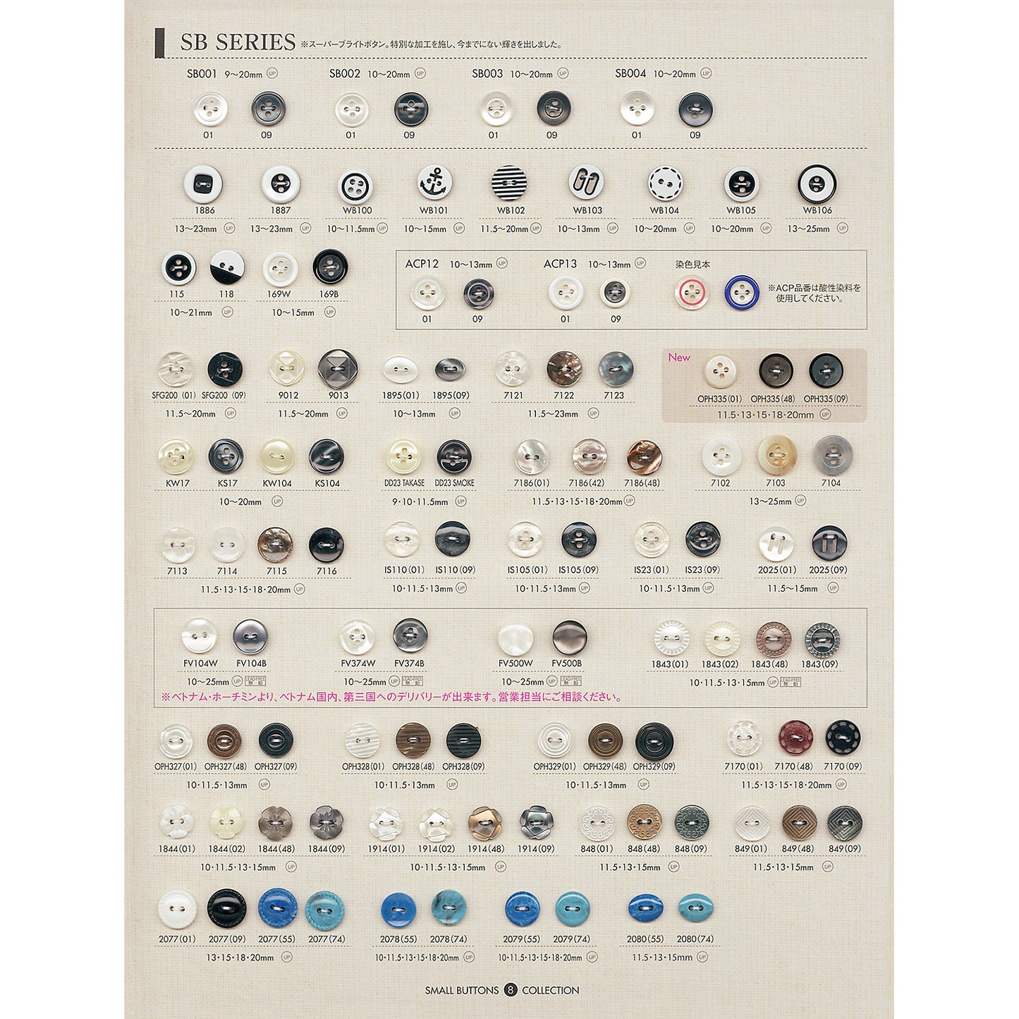 2077 Polyester buttons