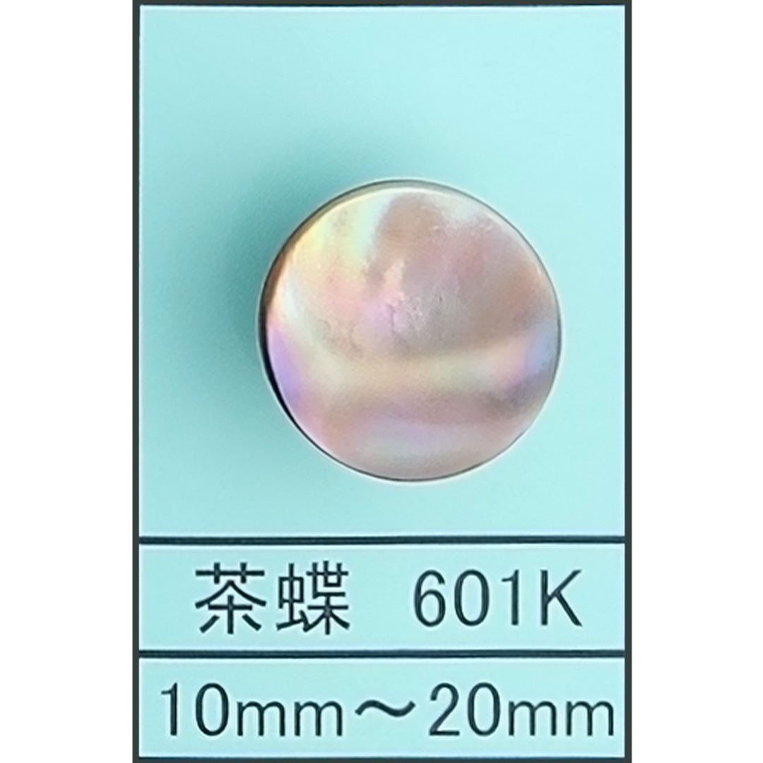 601K 金脚 貝ボタン 茶蝶 カラー展開画像