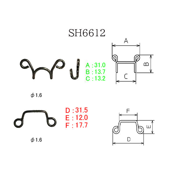 SH6612 ジーンズホック#612