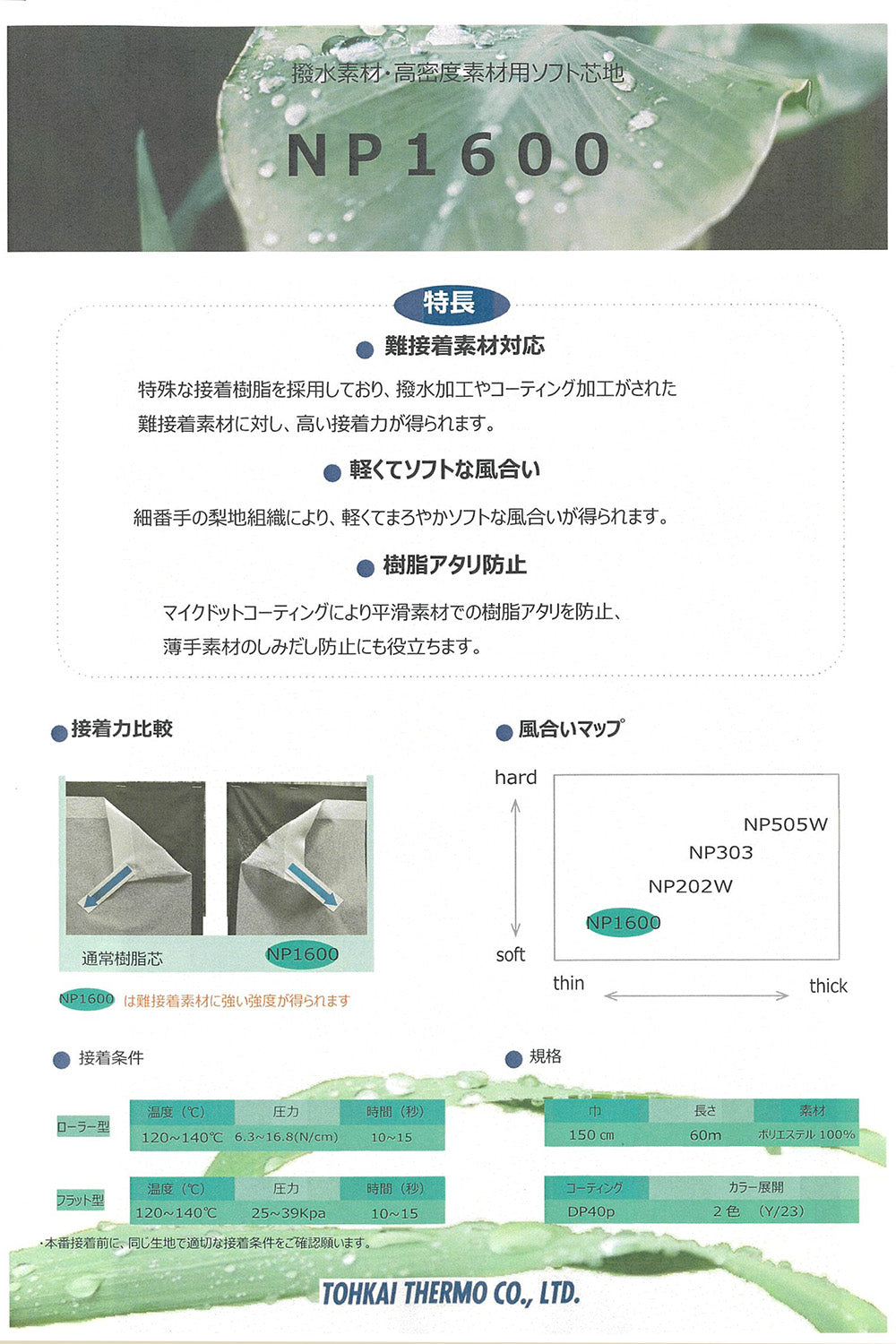 MF1000 Matching free interlining