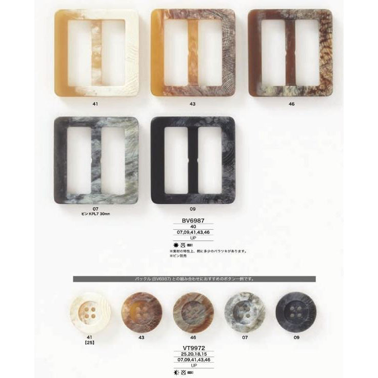 BV6987 Buffalo-style poppy through-buckle