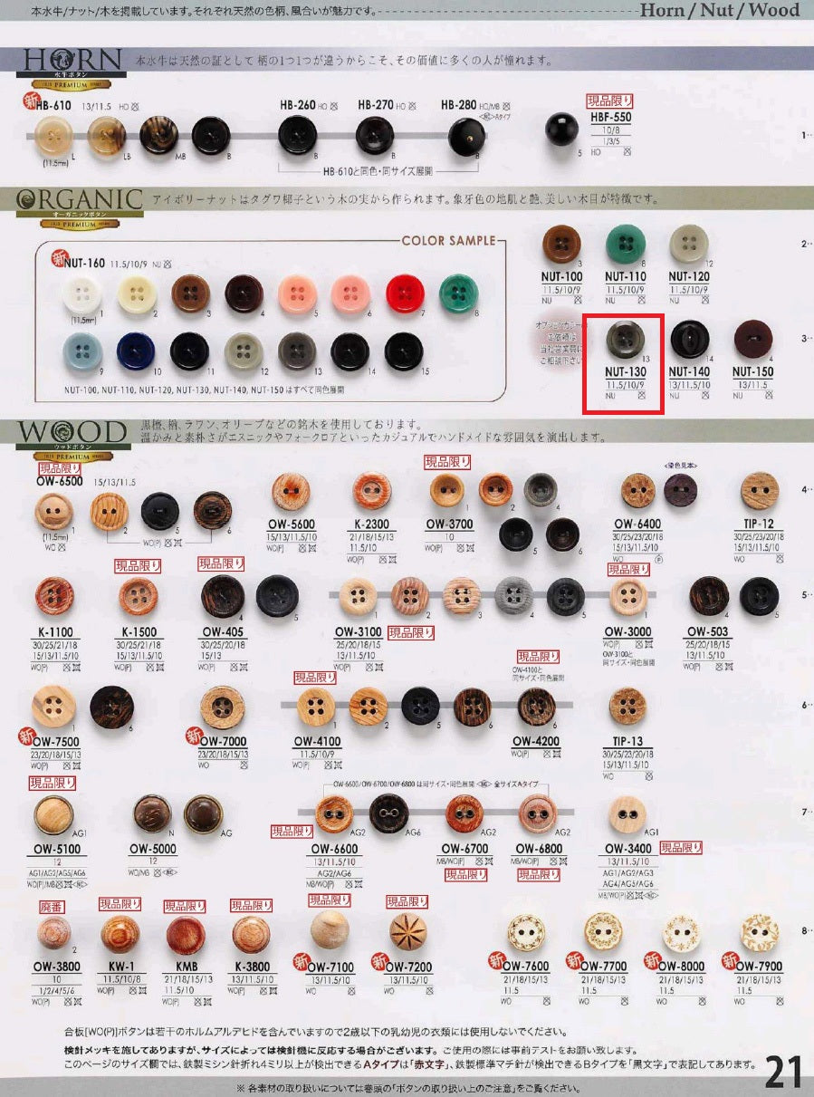NUT130 サンプル ナットボタン