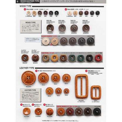 N113 Leather-like 2-hole nylon button