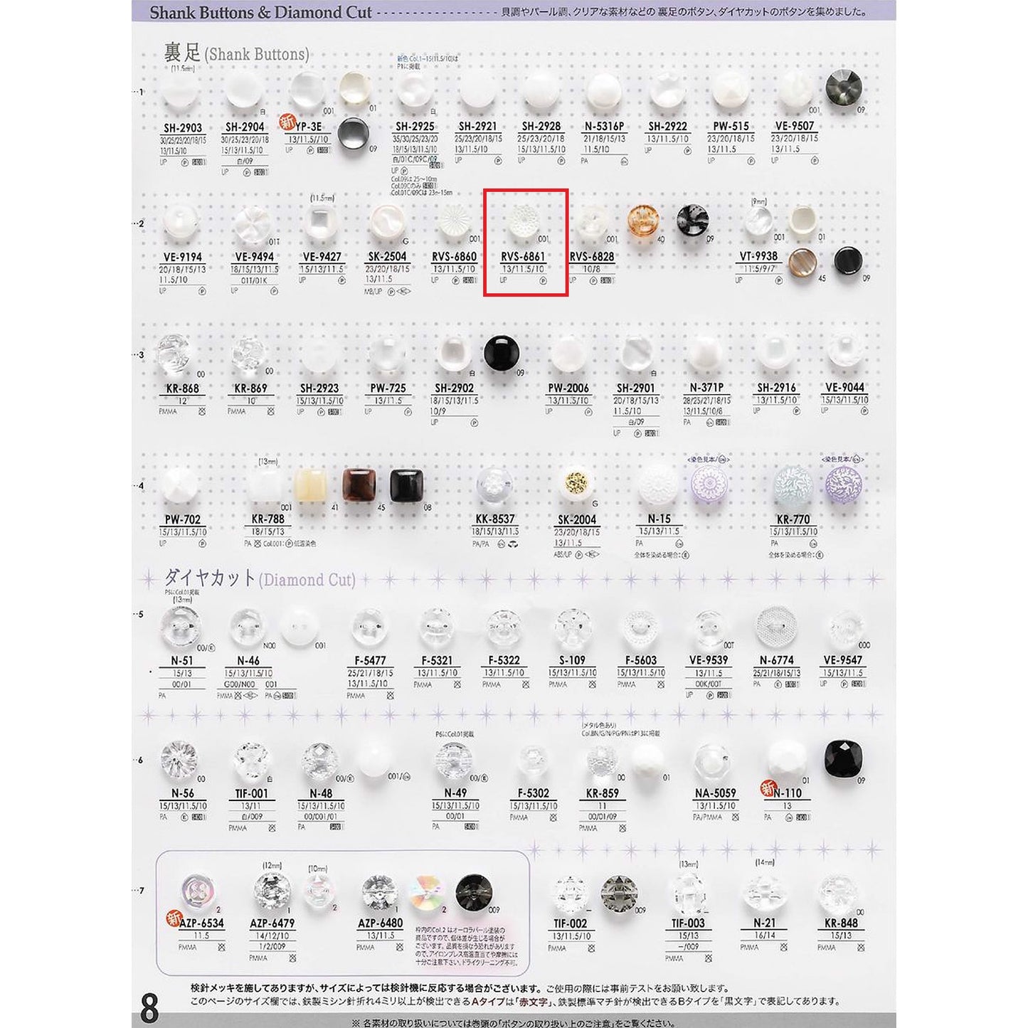 RVS6861 Polyester buttons
