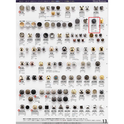 DM1699 サンプル 裏足 金属ボタン