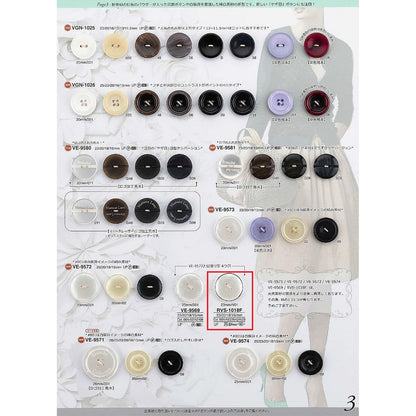 RVS1018F Polyester button