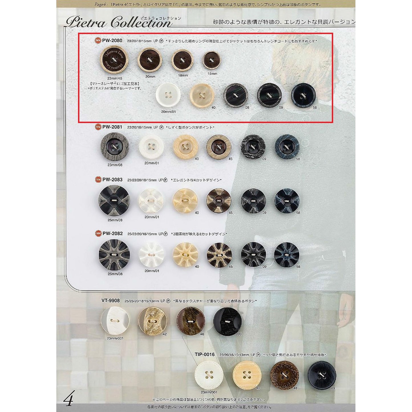 PW2080 Polyester buttons