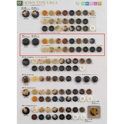 BF101 4-hole semi-gloss urea button
