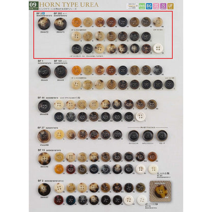 BF2-13mm Sample 4-hole Glossy Urea Button