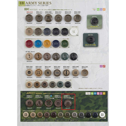 ARMY5 サンプル 4つ穴 ユリアボタン