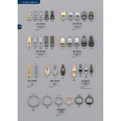AB7555N メッキ ファスナーポイント
