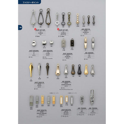AB7835N メッキ ファスナーポイント