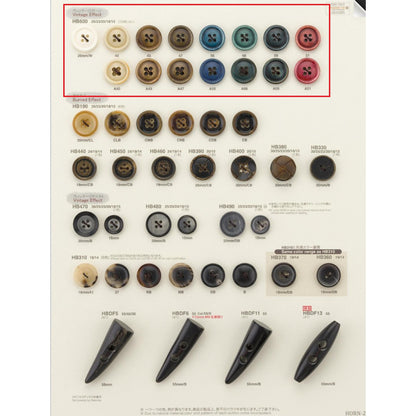 HB600 Sample 4-hole Poppy Buffalo Button