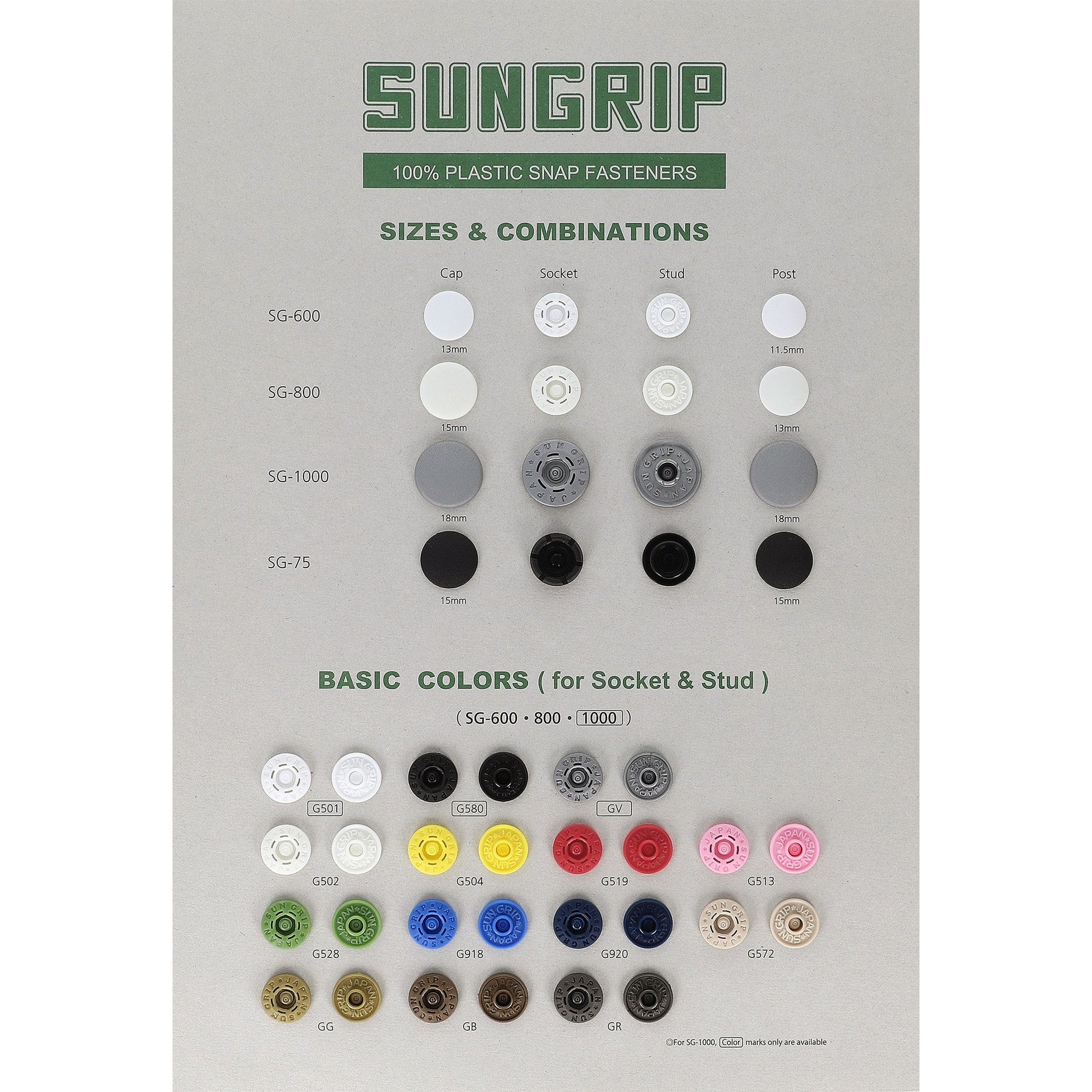 SG800 サングリップ プラスチックスナップ サムネイル画像