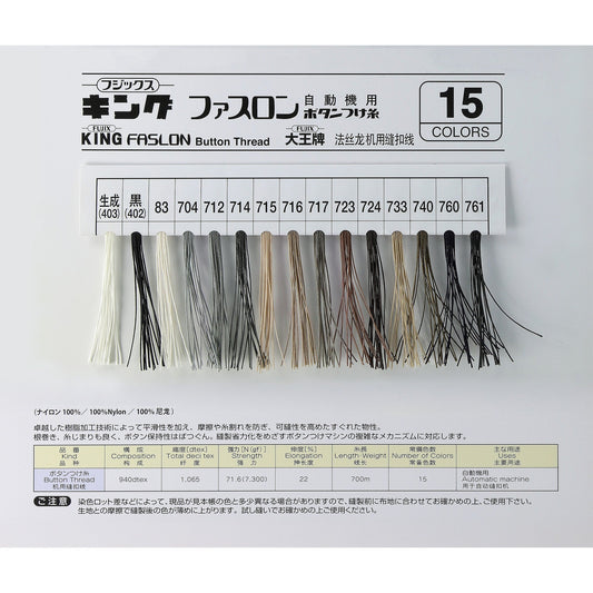 キングファスロン700m巻 自動機用ボタンつけ糸 画像
