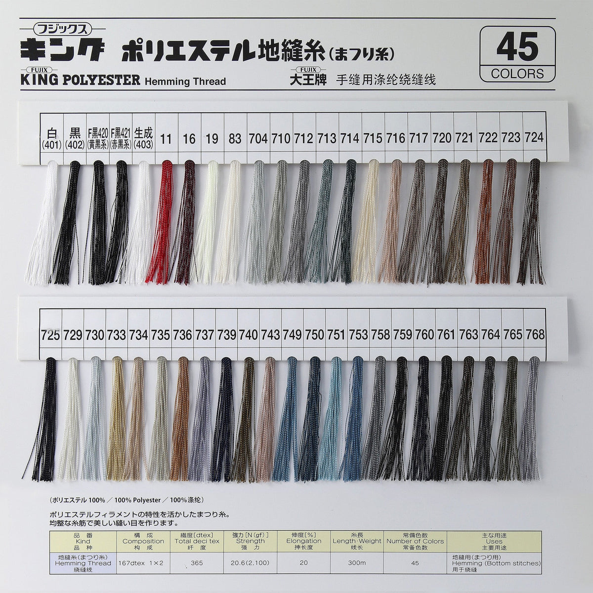 キングポリエステルまつり糸 300m巻 画像