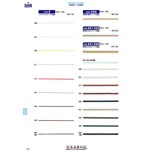 116-3 Sample Knitting Cord Round Cord