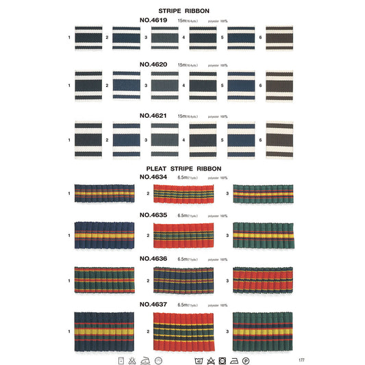 4635 プリーツストライプリボン