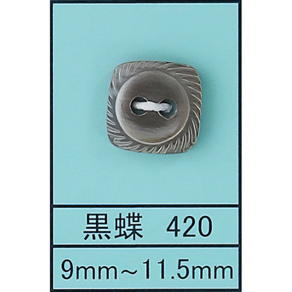 420 スクエア 貝ボタン 黒蝶 カラー展開画像