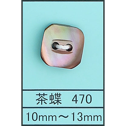 470 スクエア 貝ボタン 茶蝶 カラー展開画像