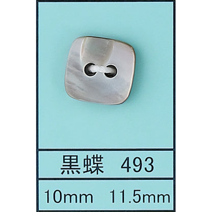 493 スクエア 貝ボタン 黒蝶 カラー展開画像