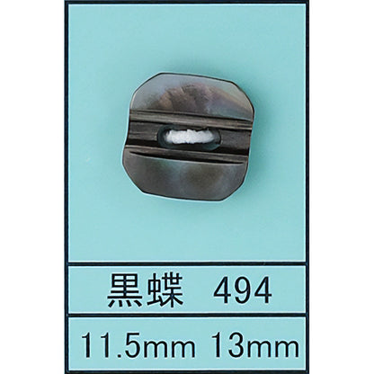 494 スクエア 貝ボタン 黒蝶 カラー展開画像