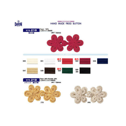 171-210  サンプル フロッグボタン 重ね五葉