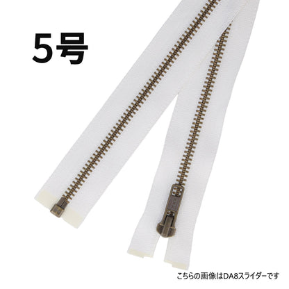 5RGKBORCA8 サンプル 5号 アンティークゴールド 開き CA8 金属ファスナー