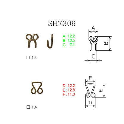 SH7306 サンプル 角線ホック#306