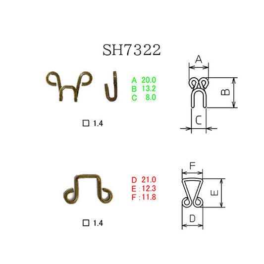 SH7322 方形线扣 #322
