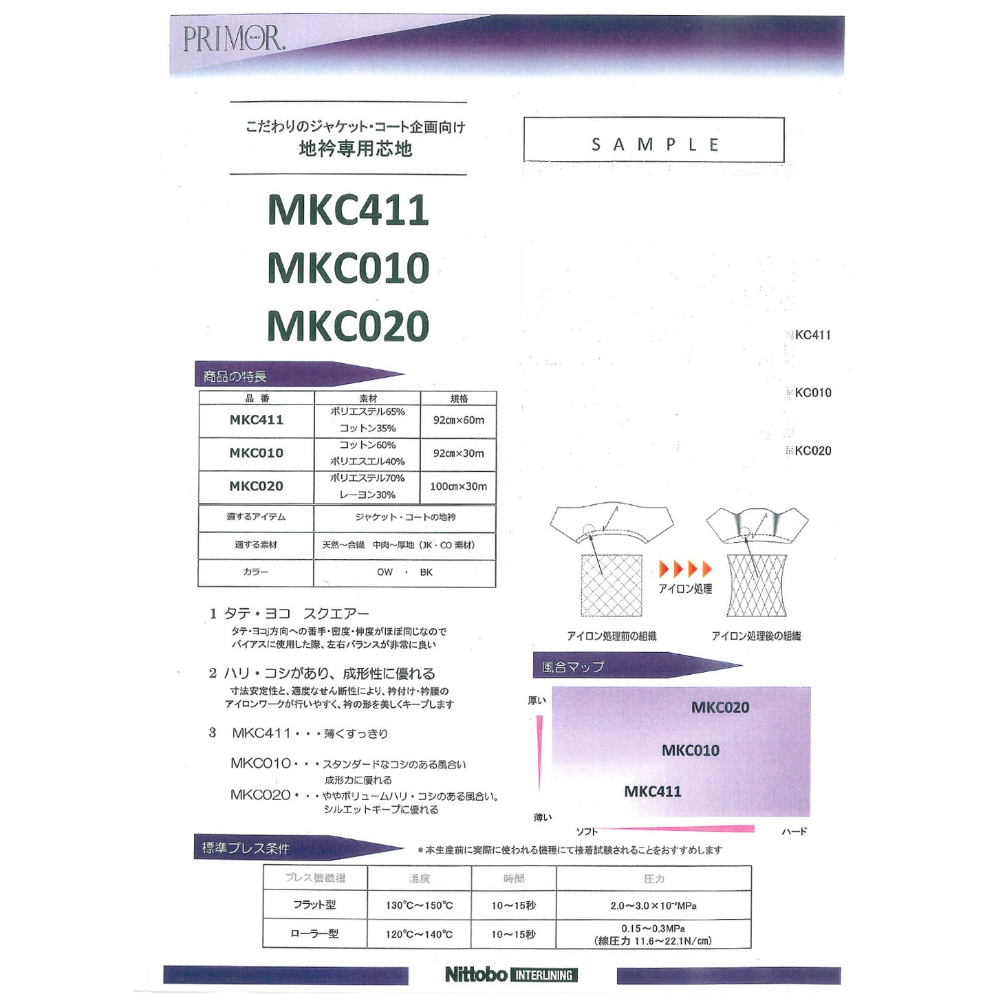 MKC411 地衿専用芯地