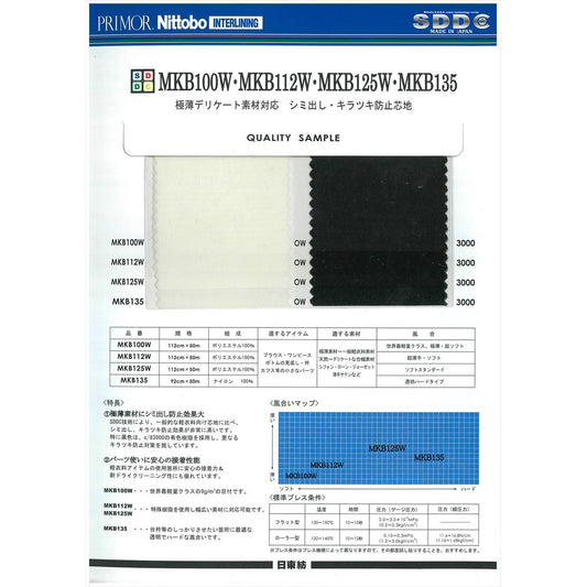 MKB100W 極薄素材対応芯地