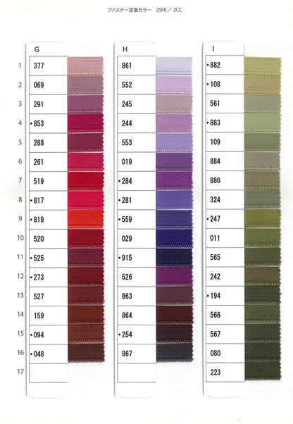 3VSMRCA No. 3 reverse opening CA "Vislon" zipper