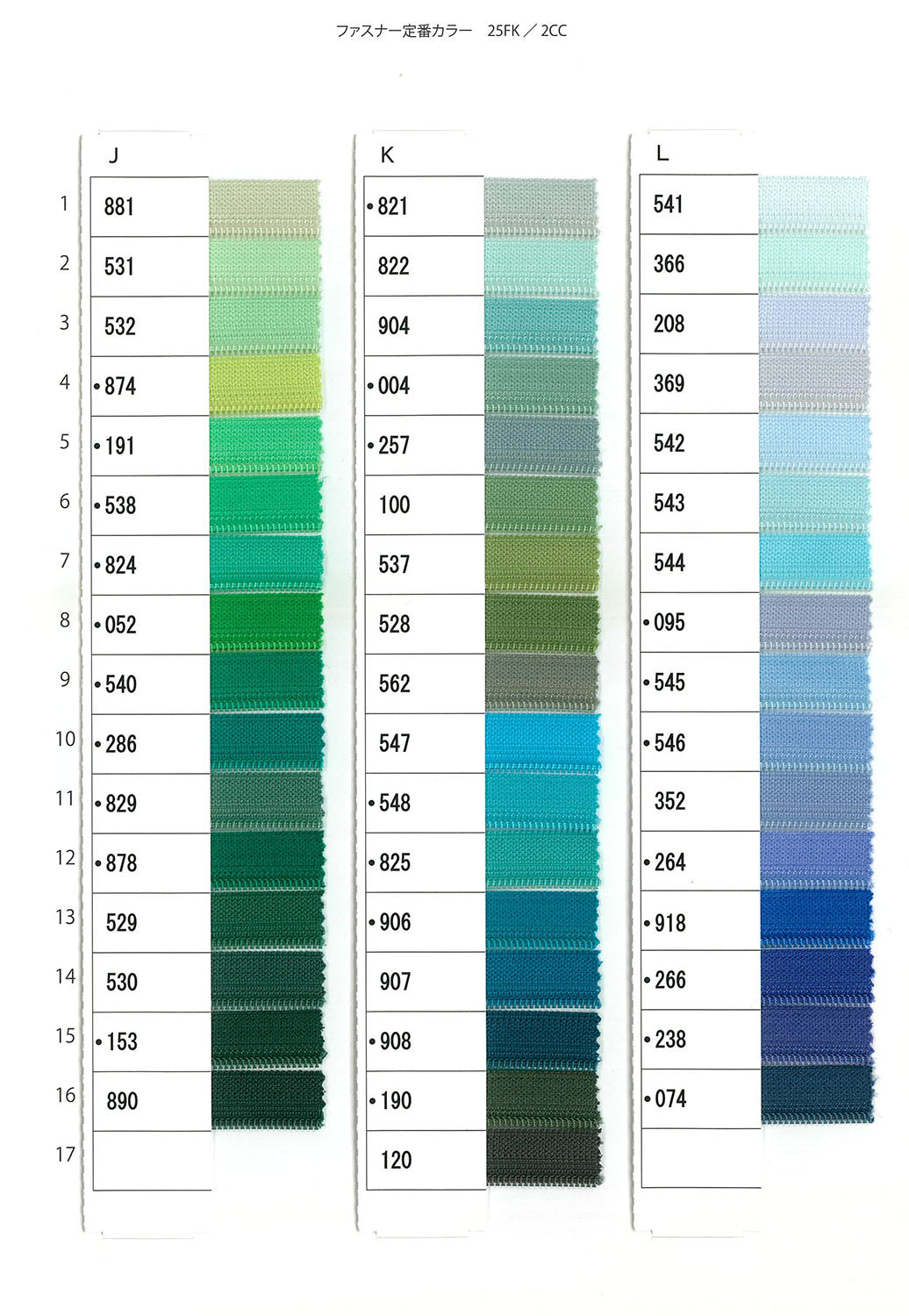 3SGWC5ORCA2 サンプル 3号 シルバー ダブル 開き CA2 「エクセラ」ファスナー
