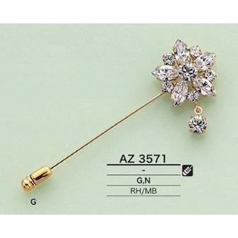 [Discontinued] AZ3571 Shiny Plated Hat Pin
