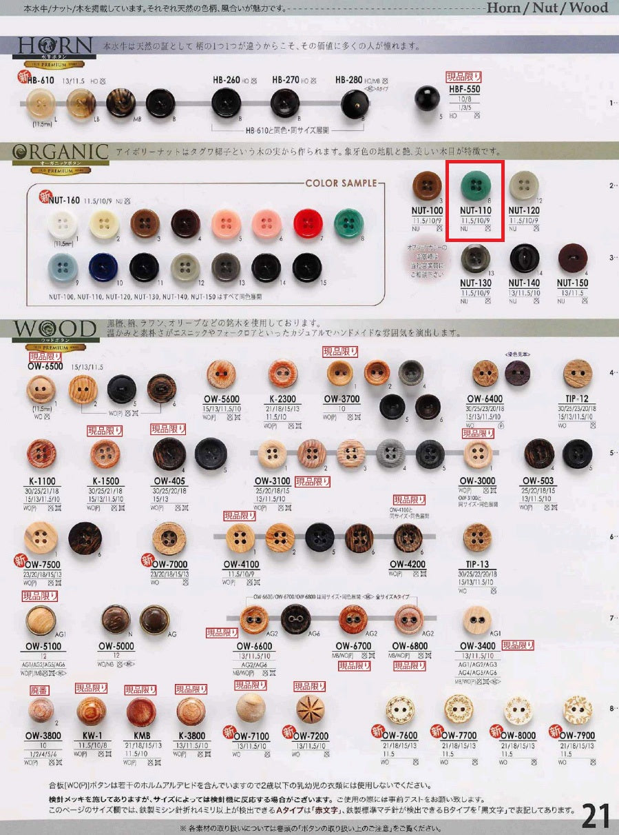 NUT110 螺母按钮